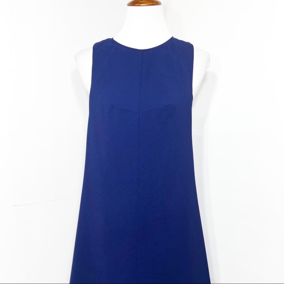 Trina Turk Royal Blue Racerback Cutout Sleeveless Mini LBD Shift Dress Size 4 - Picture 8 of 11